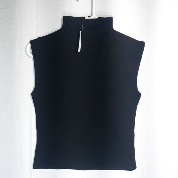 Madewell Womens Black Sleeveless Mock Neck Top Size M Cotton/Modal - Picture 2 of 9